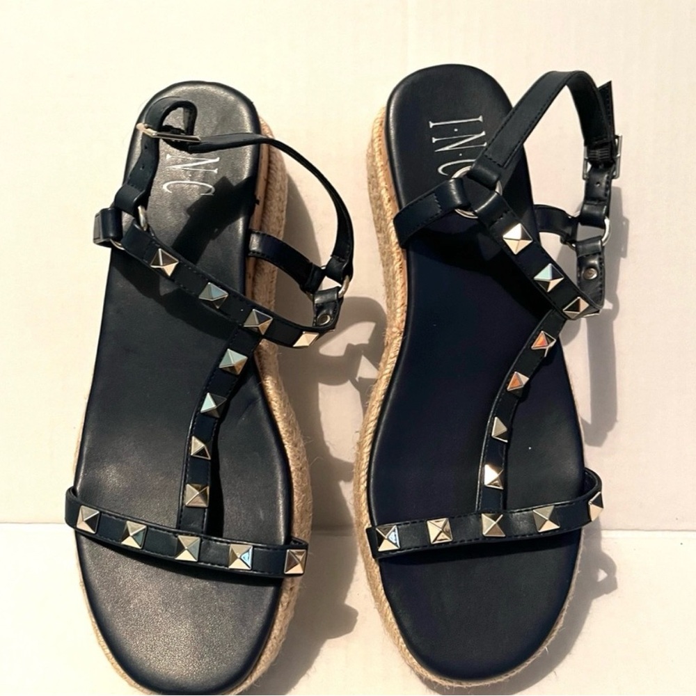 INC International Concepts Navy
Blue Studded Sandals